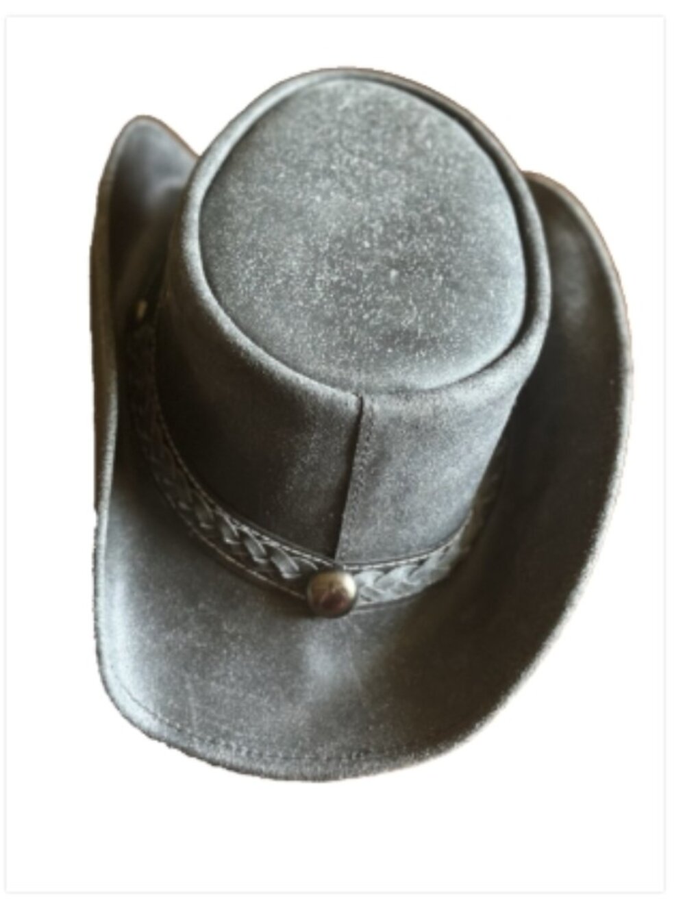 🤠 Oztrala Leather Outback Hat Size S | Black Distressed Western Cowboy 🖤